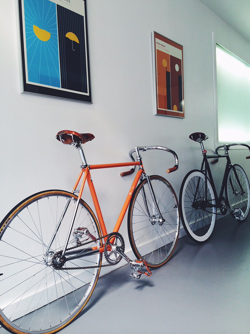 Costa Makers Studio showing two bikes leaning on a wall