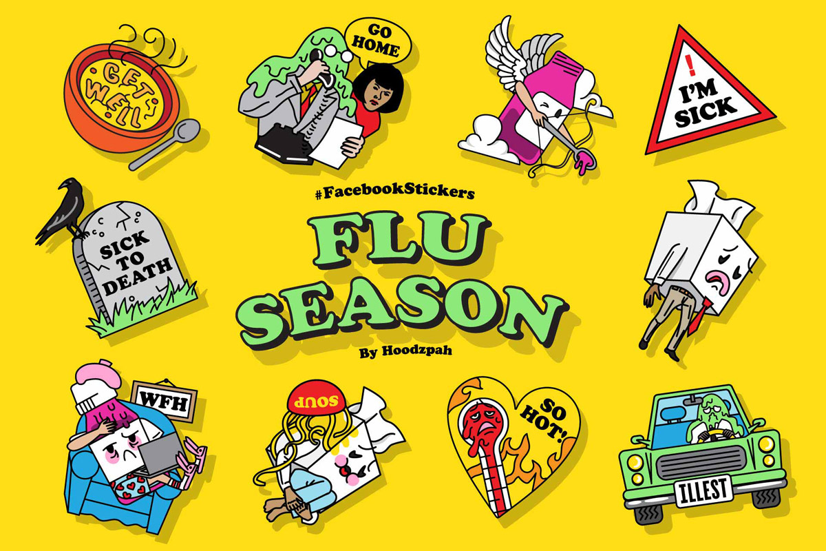 Flu Season stickers for FaceBook