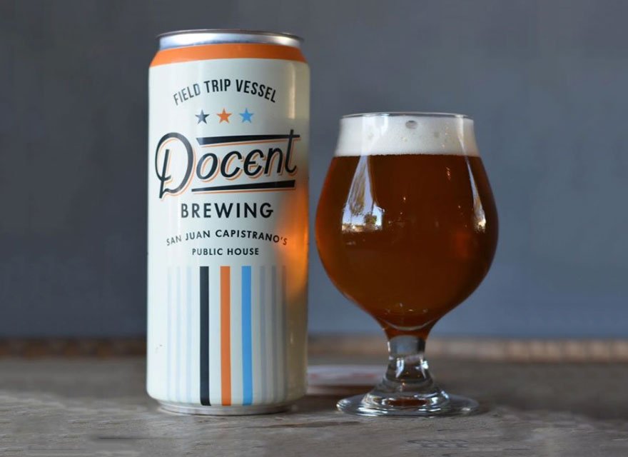 Docent Beer Label Design by Hoodzpah with a frosty beer poured beside it