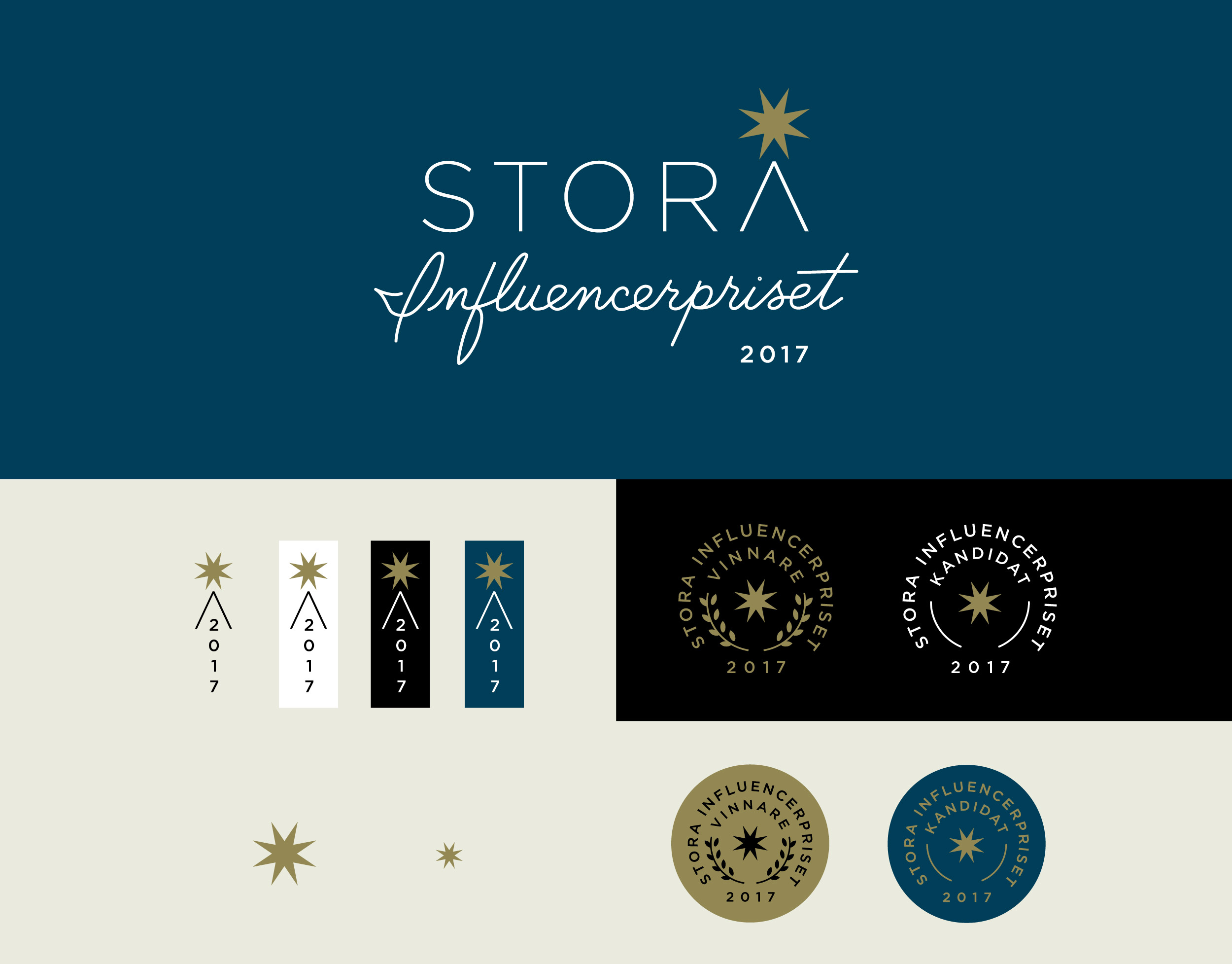 Stora Influencerpriset logo and badges by Hoodzpah