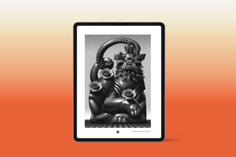 ipad view of the freelance and business and stuff ebook showing a tiger statue