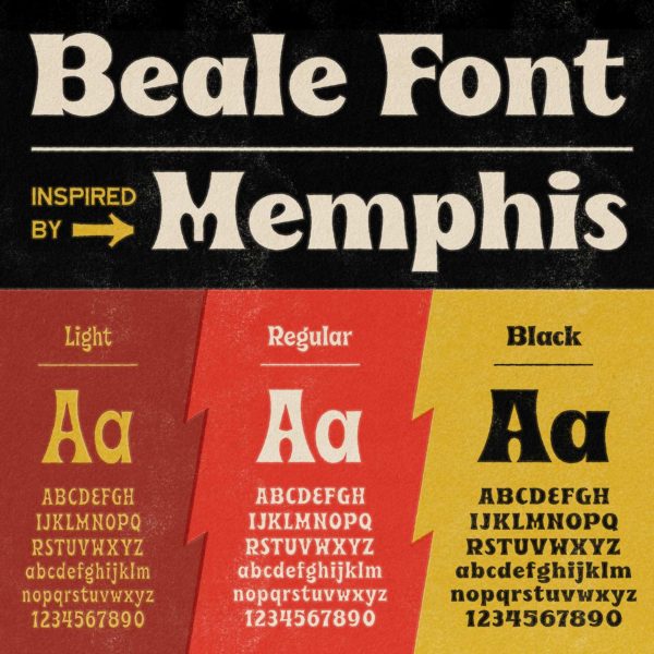 Beale Font inspired by Memphis by Hoodzpah