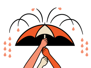 Women Holding an Umbrella illustration