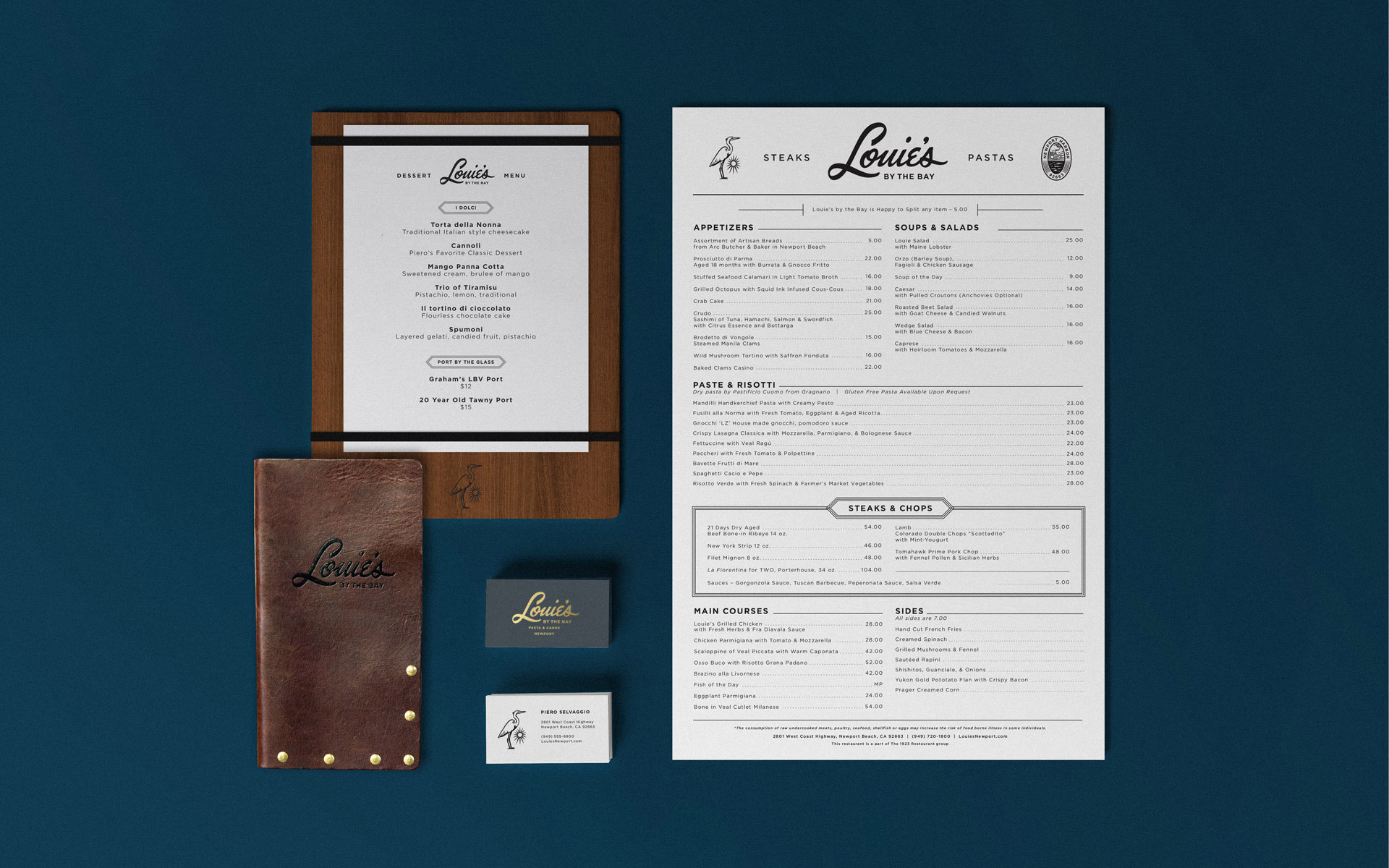 Menu and stationery set for Louie's by Hoodzpah
