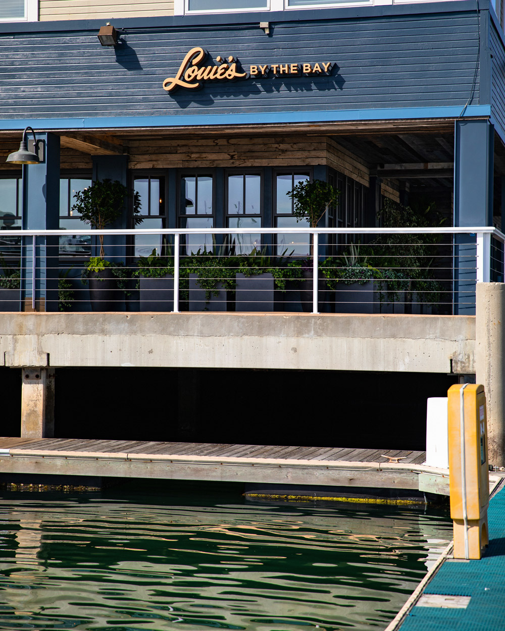 Louies By The Bay Restaurant Newport Beach Bay Patio Sign