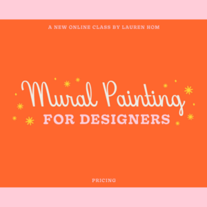 Lauren Hom's online class for Mural Painting cover page using Beverly Drive font by Hoodzpah