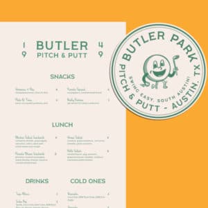 Butler Park menu