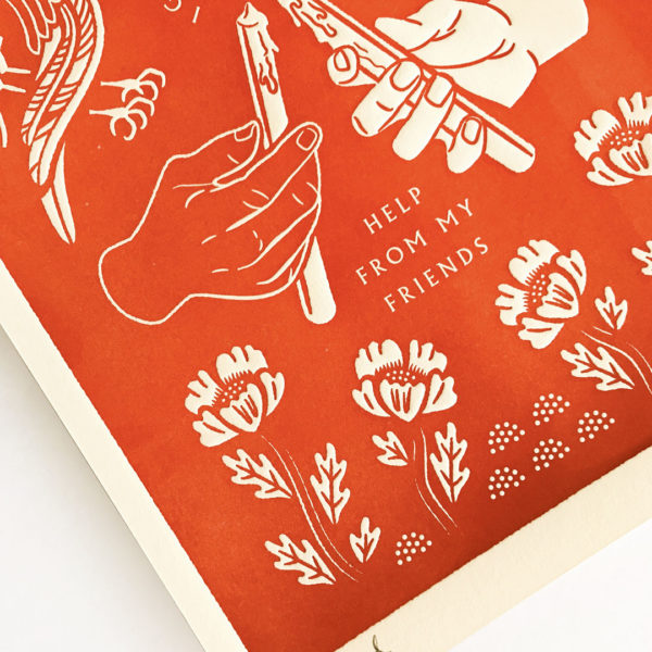I Get By With A Little Help From My Friends letterpress poster