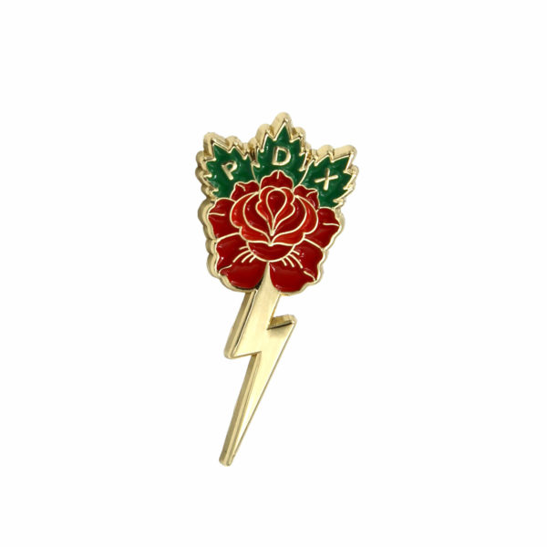 Portland Rose enamel pin