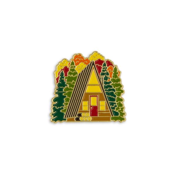 Autumn Cabin enamel pin colab by Hoodzpah and Cabinlove