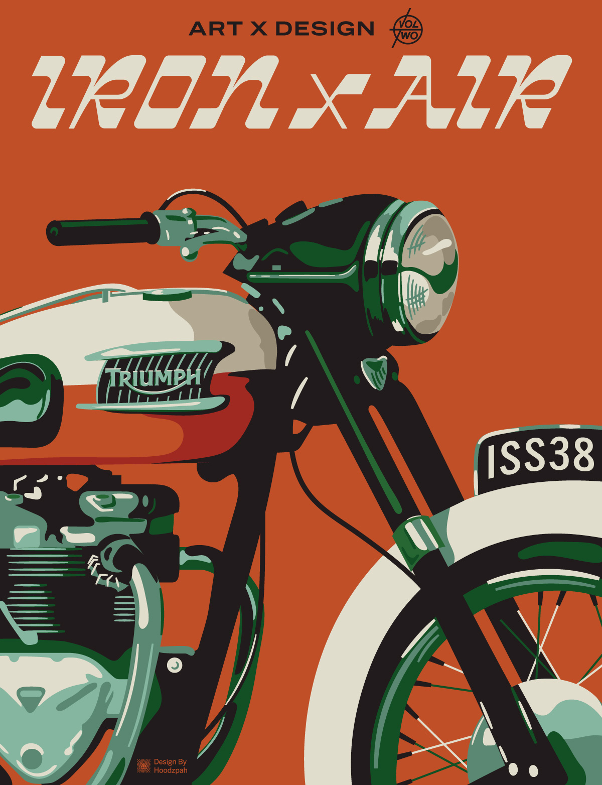 Iron and Air Magazine cover illustration of a Triumph motorcycle