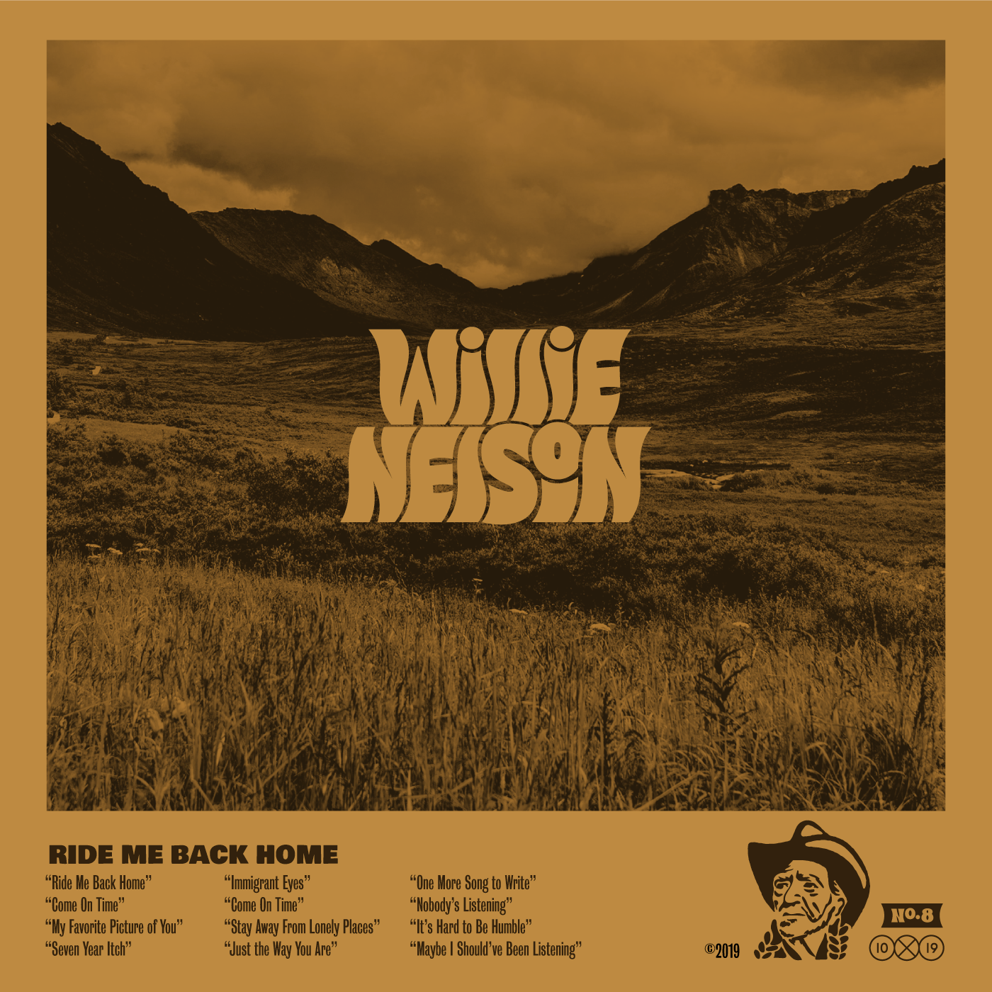 Willie Nelson album cover by Jen Hood for 10x19