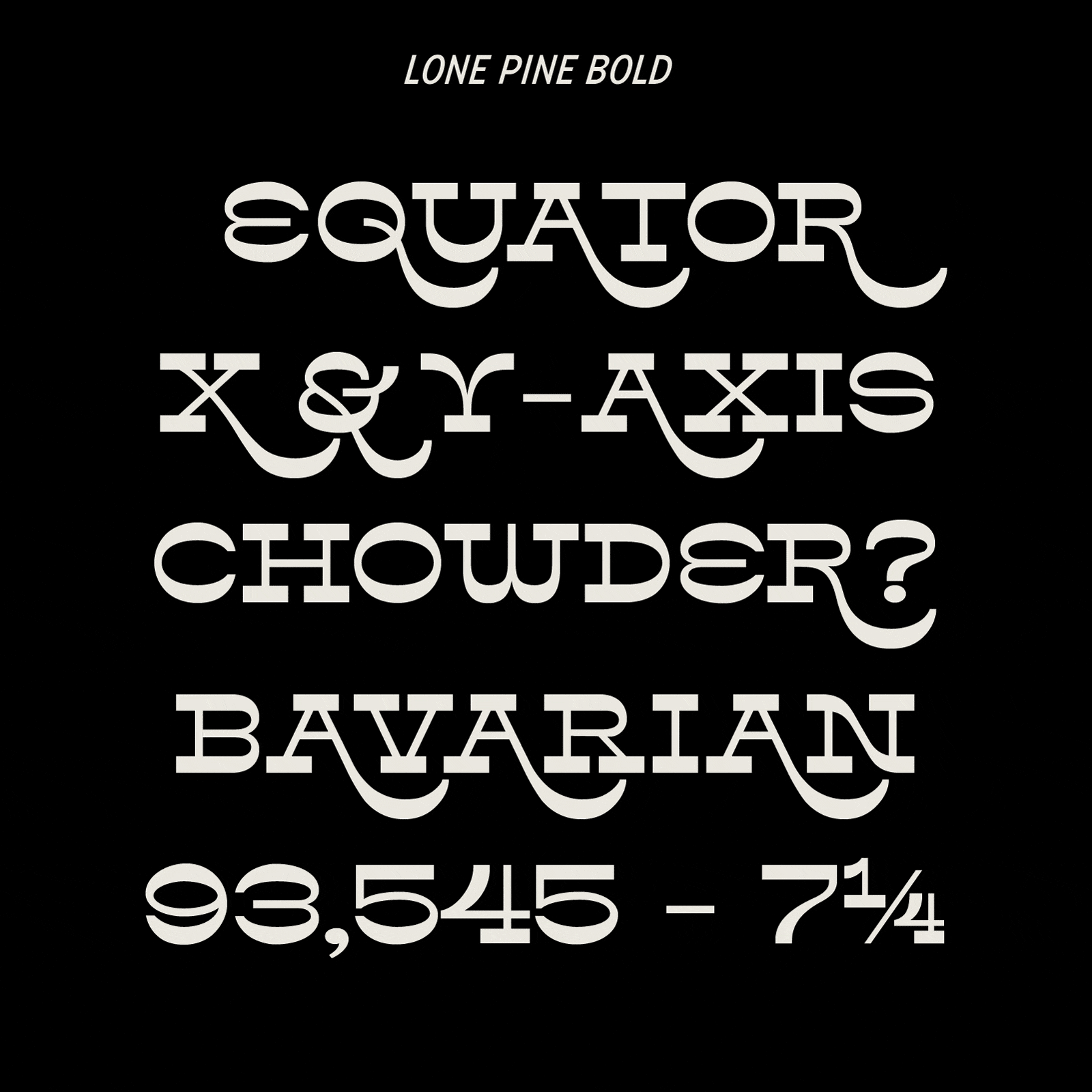 typeset examples of Lone Pine Bold
