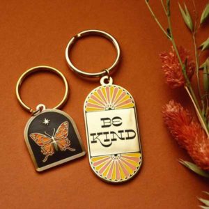 Be Kind Keychain by So-So Studio featuring Lone Pine Font by