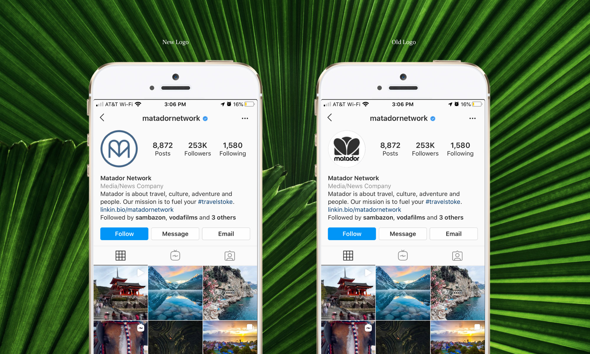 Matador Network logo redesign comparing Instagram icons