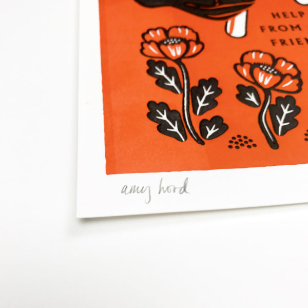 I Get By With A Little Help From My Friends letterpress poster