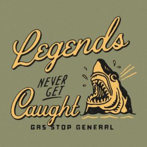 Gas Stop General Legends design by CMPT Rules Beverly Drive Right font by Hoodzpah