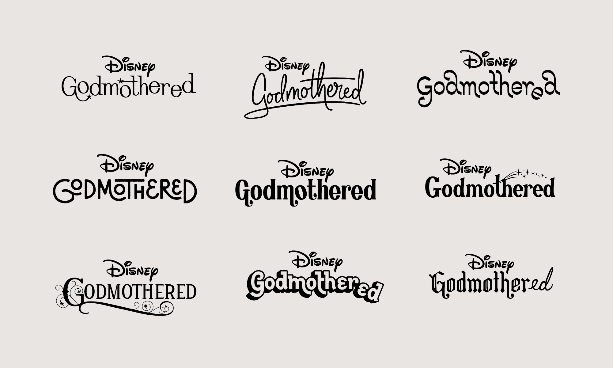 Godmothered Disney Title Treatment explorations by Hoodzpah