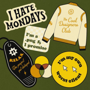 I Hate Mondays sticker design by Ballofaud using Beale font by Hoodzpah