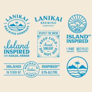 Lanikai Brewing logos by George Wilson using Beverly Drive font by Hoodzpah