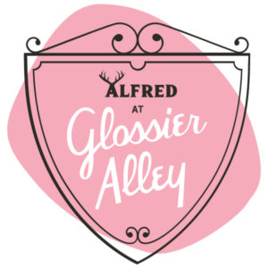 Glossier Alley and Alfred Coffee Logo