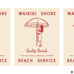 Waikiki Shore Beach Service postcard by CocoSkies