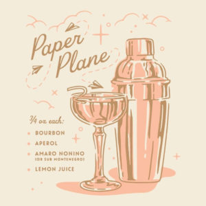 Paper Plane recipe by Lauren Griffin using Beverly Drive Right font by Hoodzpah