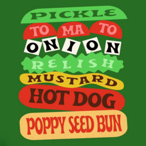 pickle bun design by zelda galewsky using Beale font by Hoodzpah
