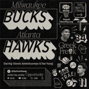 Bucks vs Hawks NBA Playoffs design