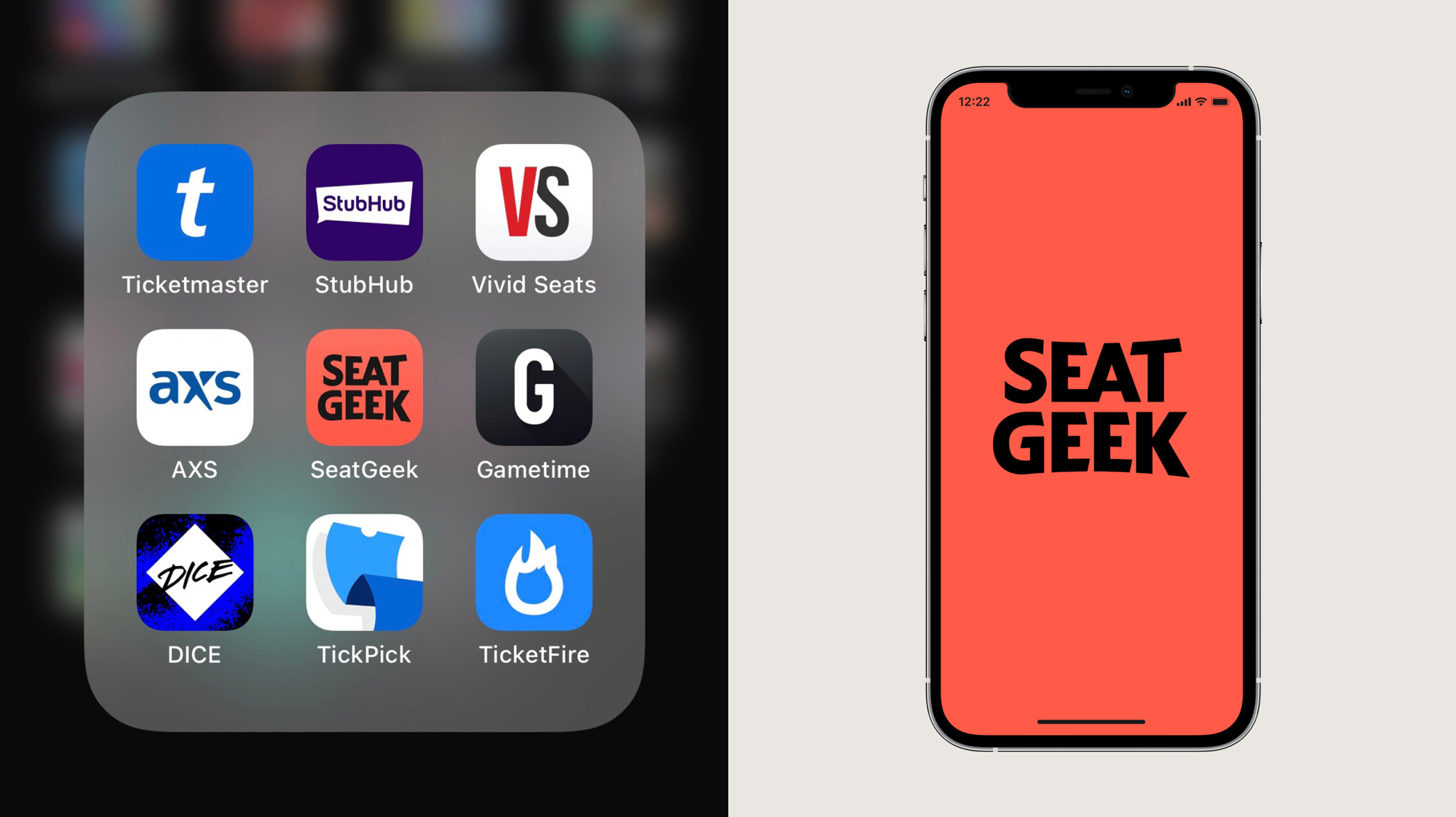 SeatGeek rebrand 2021 - app icon and splash screen