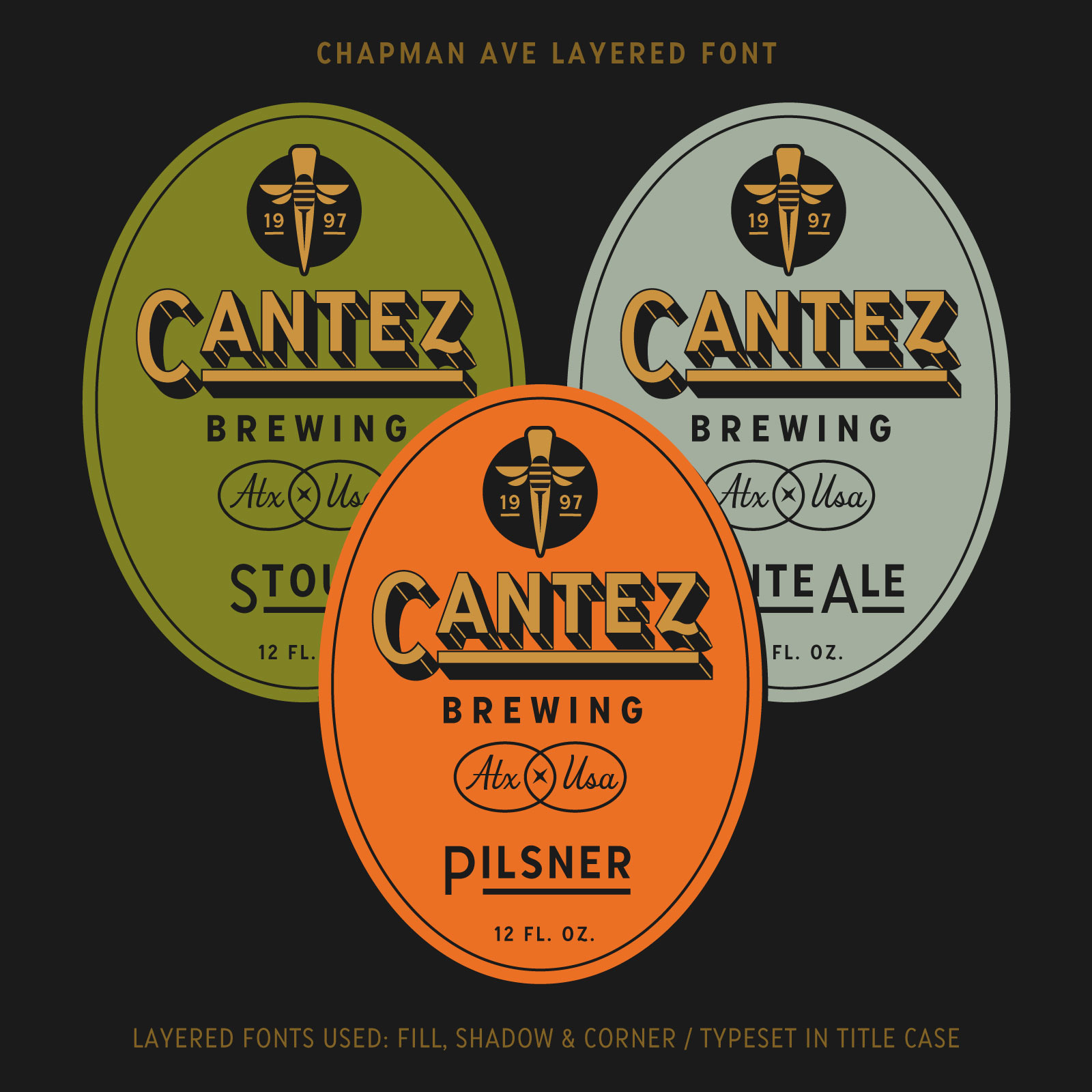 Chapman Ave Cantez beer labels