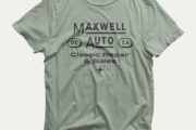 Maxwell Auto tee Chapman Ave font