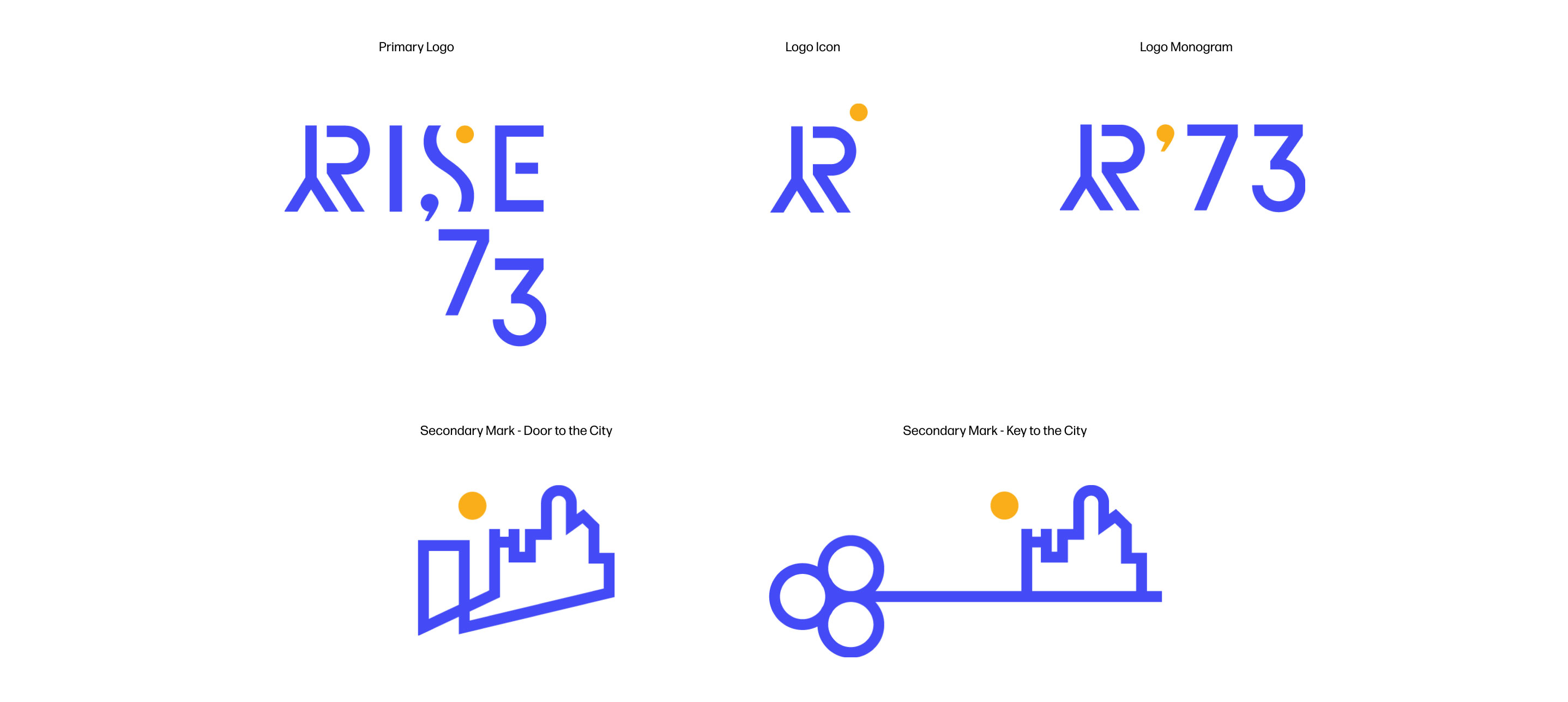 Rise 73 main logos by Hoodzpah branding studio