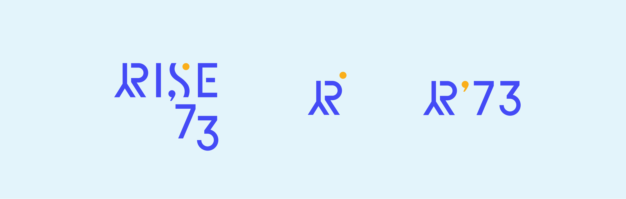 Rise 73 logos on light blue