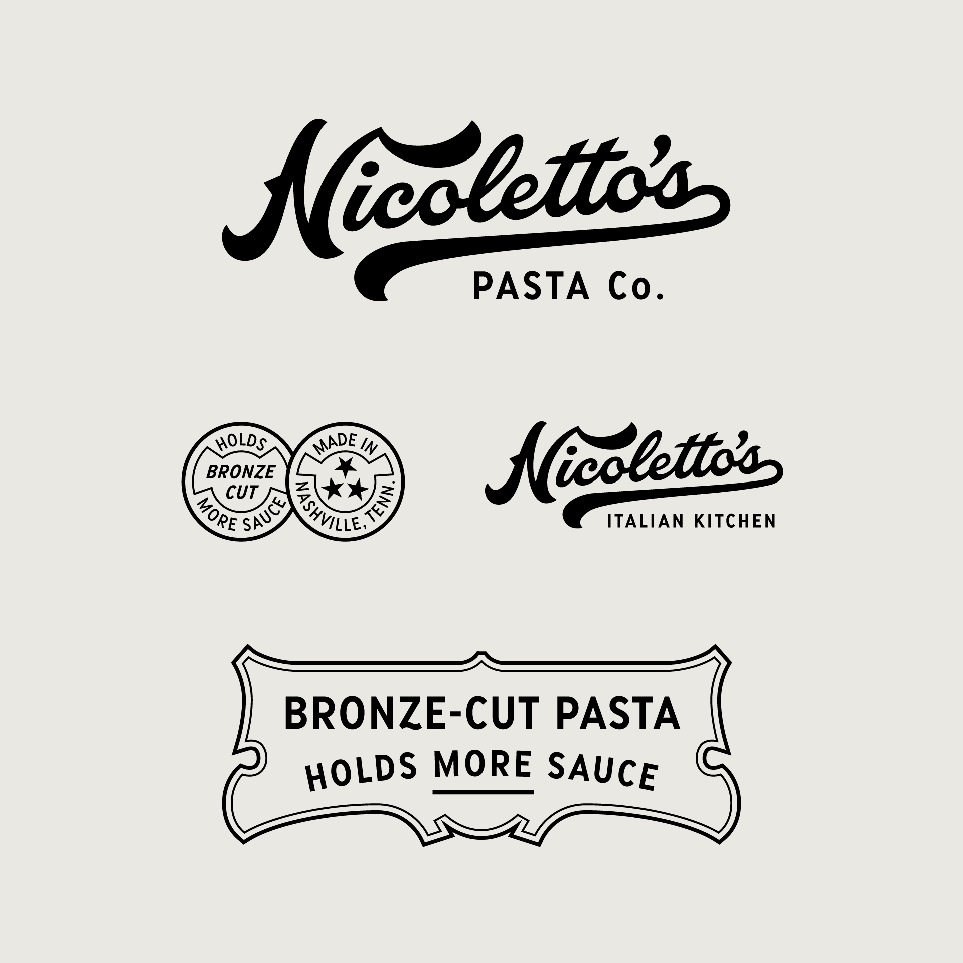Nicolettos Logo secondary marks
