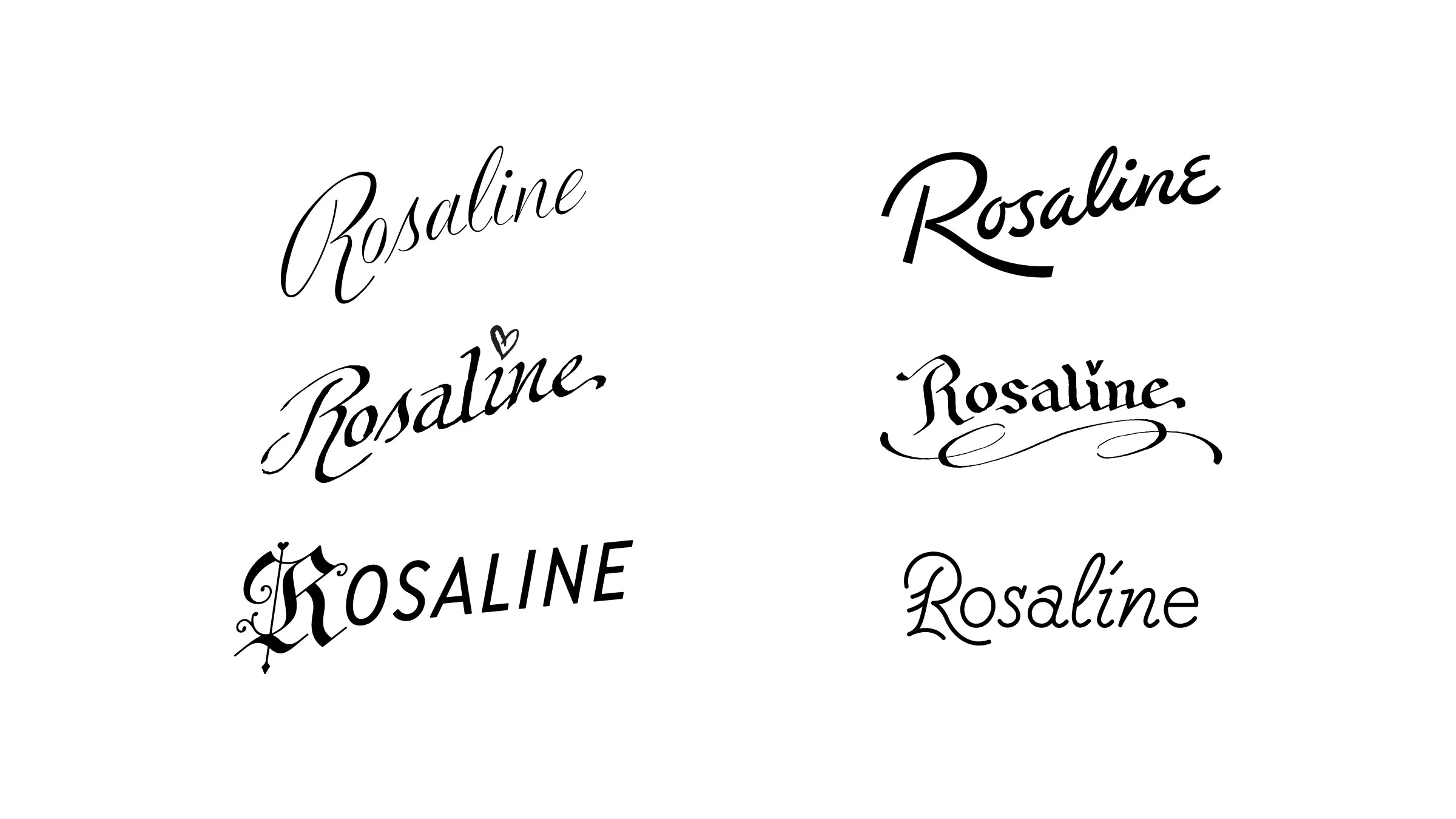 Rosaline title treatment fonts by Hoodzpah