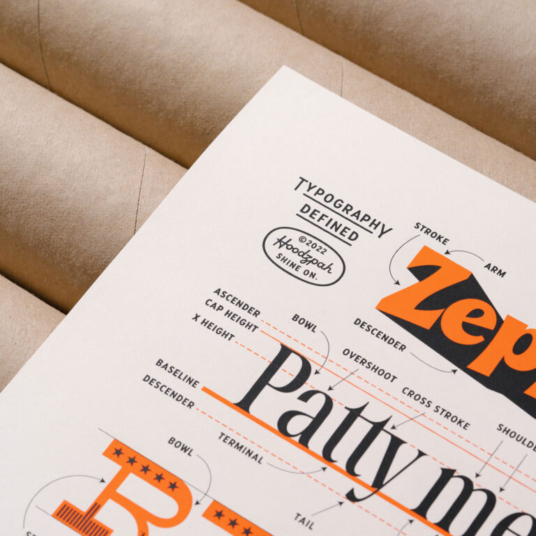 hoodzpah typography defined poster with poster tubes