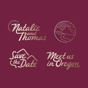 Natalie Murray's wedding branding for her and husband Thomas