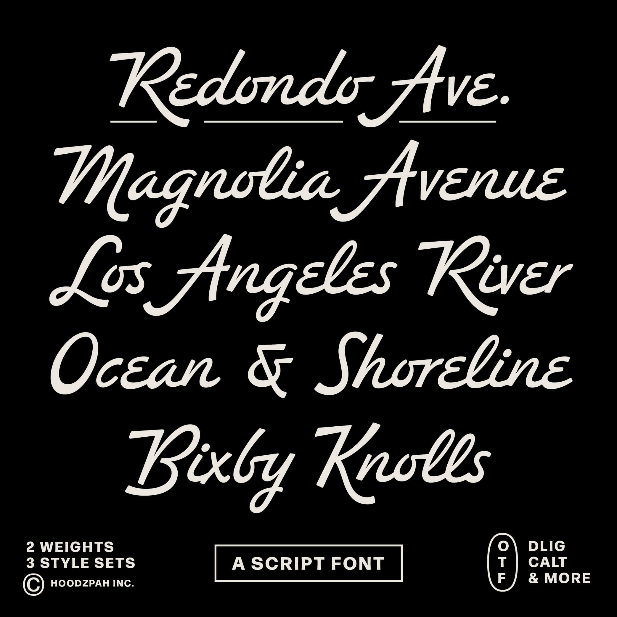 los angeles cursive font