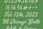 Redondo Ave script font numbers