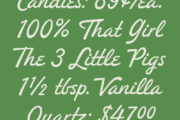 Redondo Ave script font numbers example