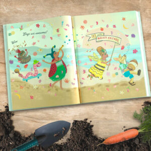 The book Iki and His Friends by Martha Johnston opened to a page with dancing bugs