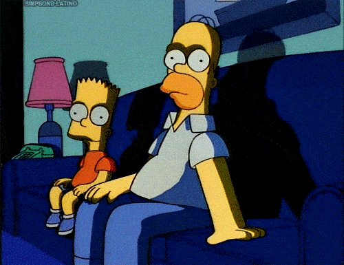 Creepy gif from The Simpsons of homer patting couch, telling you to come and sit
