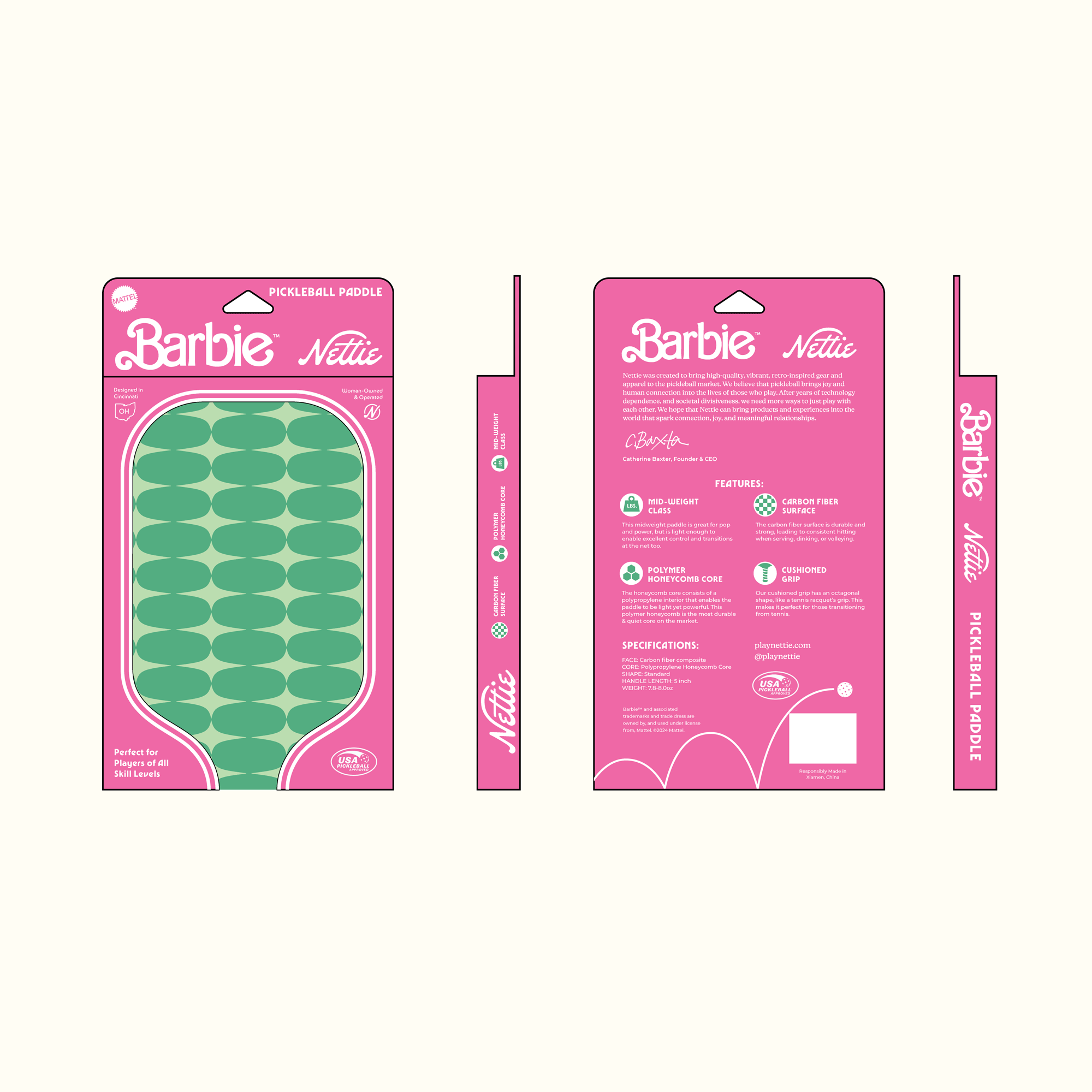 Nettie Barbie single paddle packaging