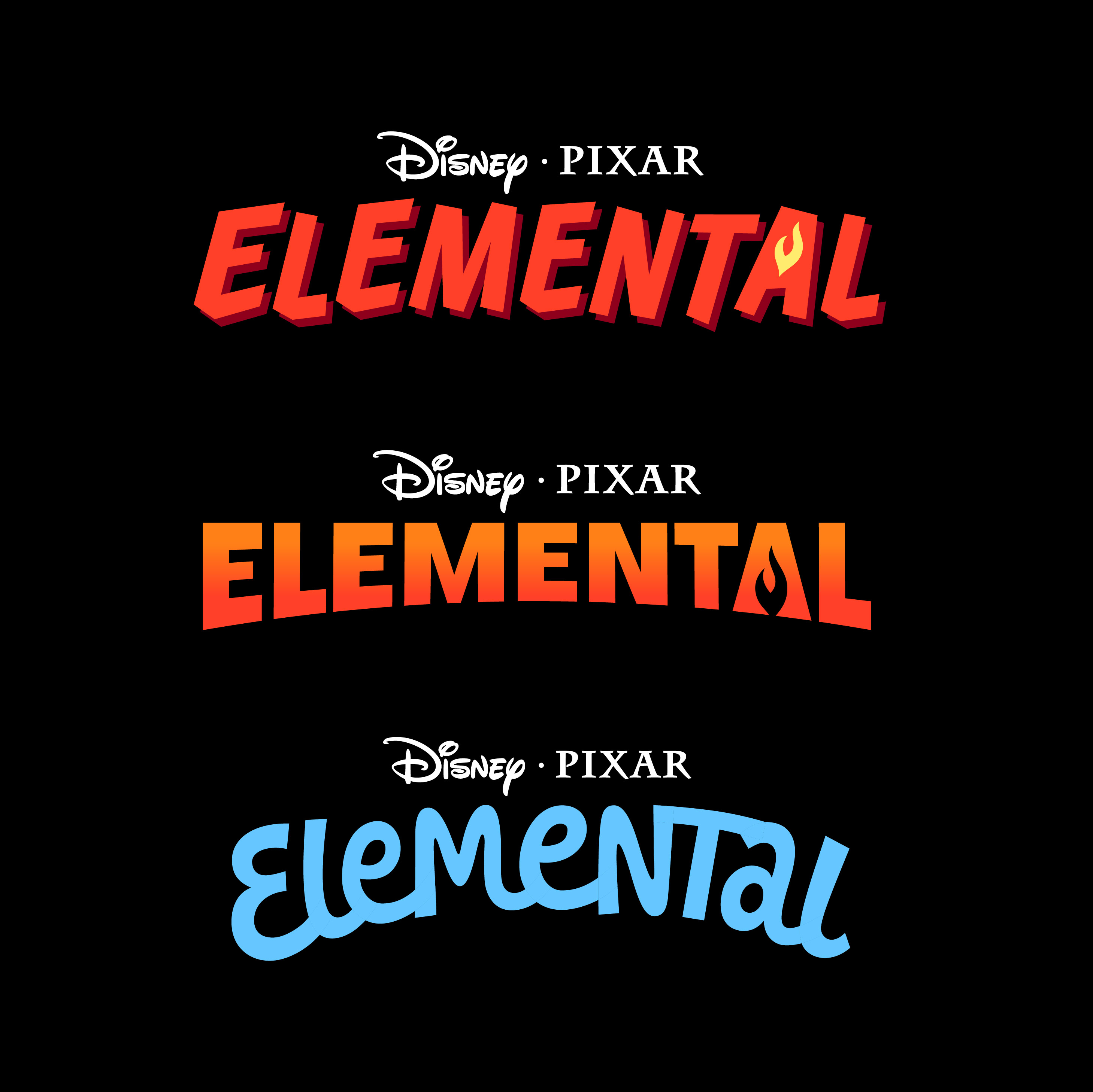 Elemental Disney Title Treatment Explorations