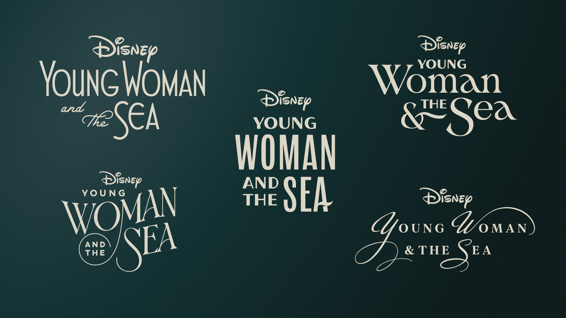 Young Woman and the Sea title treatment conecpts by Hoodzpah for Disney