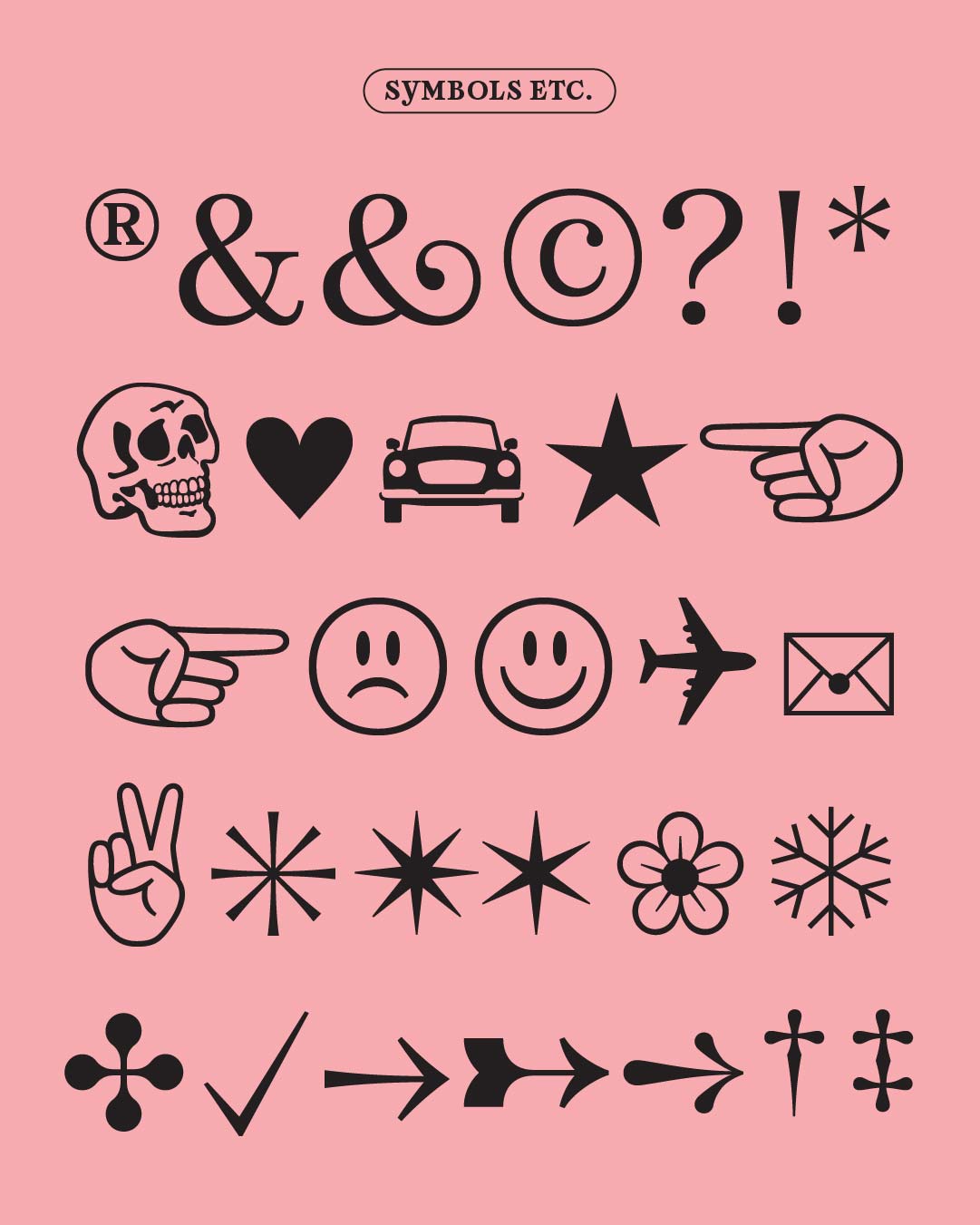 Bowery Lane Hoodzpah symbols emoji font