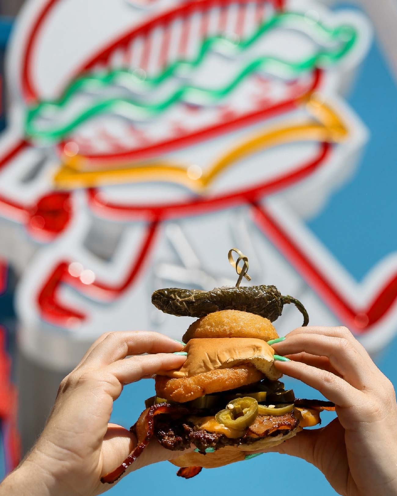 Neon Burger belmontys branding Hoodzpah belmont park