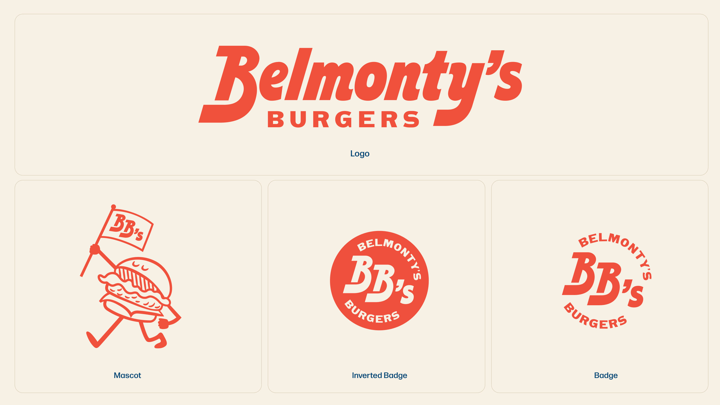 Belmonty's burgers logo set