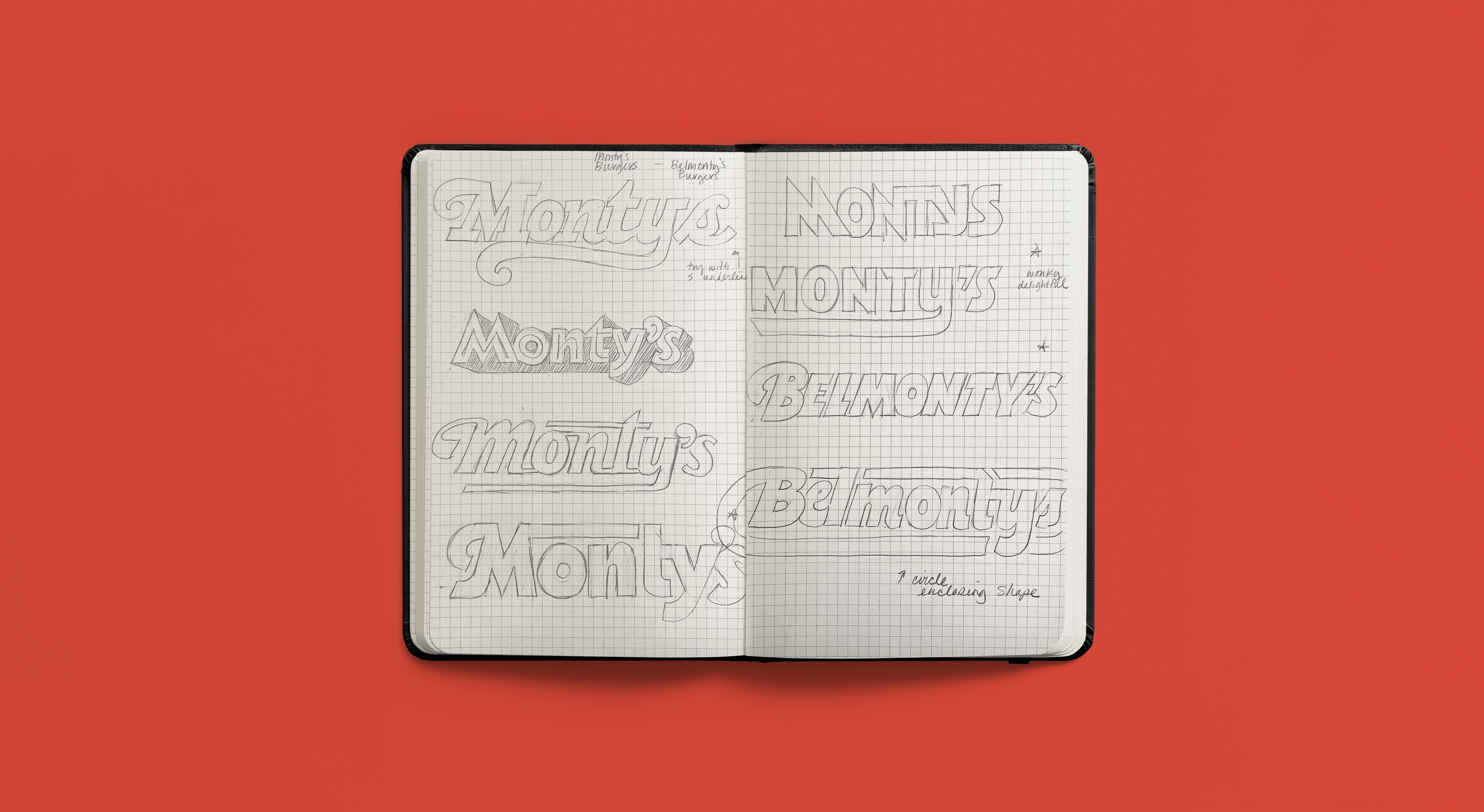 belmontys wordmark sketches